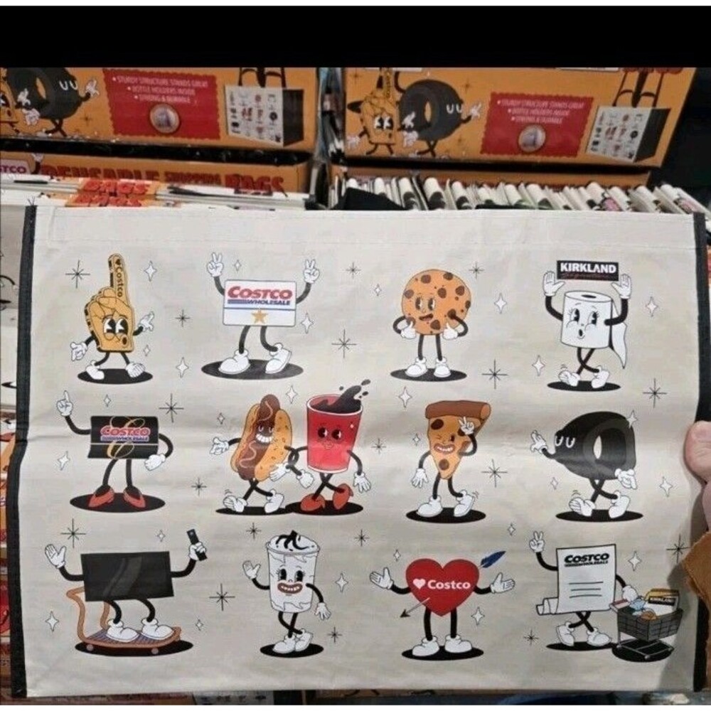 COSTCO KEEP COOL REUSABLE CHARACTER TOTE SHOPPING BAGS -4 BAGS -LARGE HEAVY DUTY - Picture 3 of 10